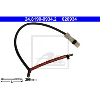 Contact d'avertissement, usure des plaquettes de frein ATE 24.8190-0934.2