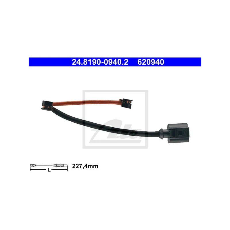 Contact d'avertissement, usure des plaquettes de frein ATE 24.8190-0940.2