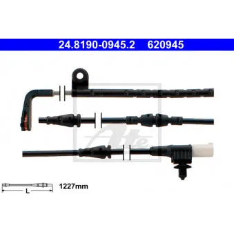Contact d'avertissement, usure des plaquettes de frein ATE 24.8190-0945.2