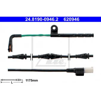 Contact d'avertissement, usure des plaquettes de frein ATE 24.8190-0946.2