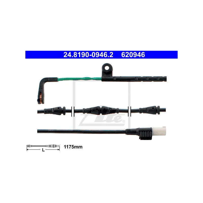 Contact d'avertissement, usure des plaquettes de frein ATE 24.8190-0946.2