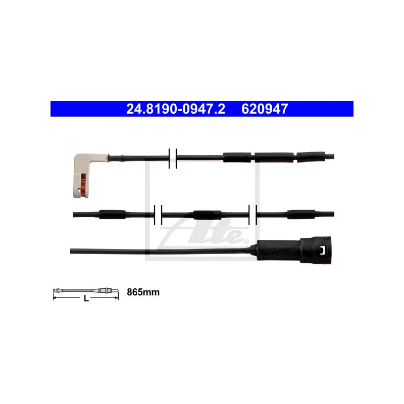 Contact d'avertissement, usure des plaquettes de frein ATE 24.8190-0947.2