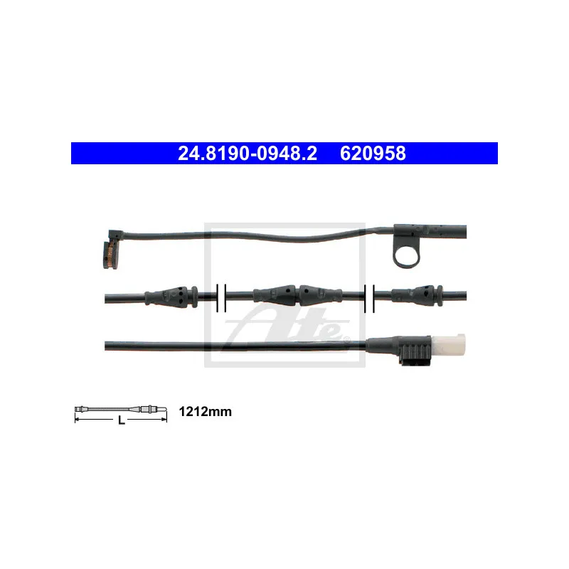 Contact d'avertissement, usure des plaquettes de frein ATE 24.8190-0948.2