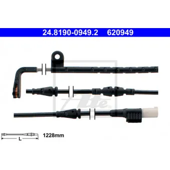 Contact d'avertissement, usure des plaquettes de frein ATE 24.8190-0949.2