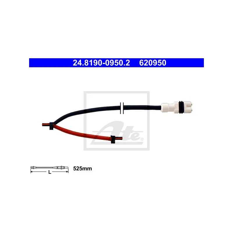 Contact d'avertissement, usure des plaquettes de frein ATE 24.8190-0950.2