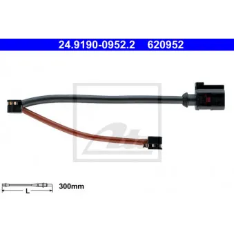 Contact d'avertissement, usure des plaquettes de frein ATE 24.8190-0952.2