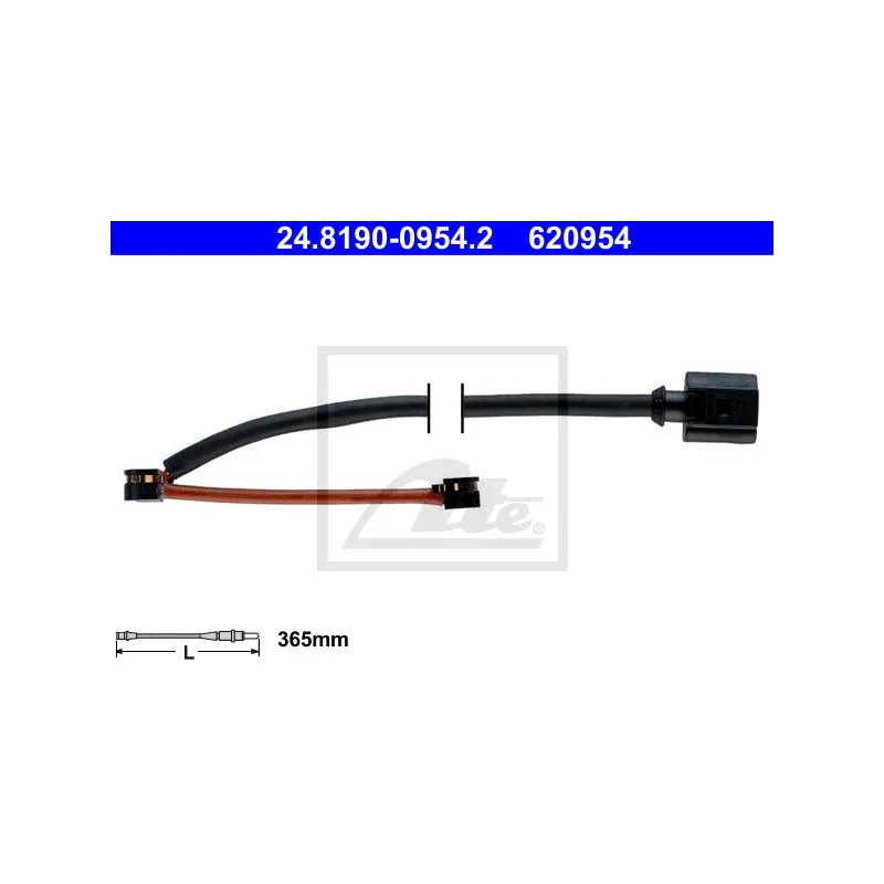 Contact d'avertissement, usure des plaquettes de frein ATE 24.8190-0954.2