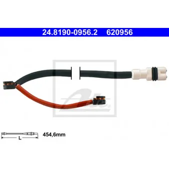 Contact d'avertissement, usure des plaquettes de frein ATE 24.8190-0956.2