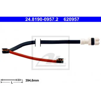 Contact d'avertissement, usure des plaquettes de frein ATE 24.8190-0957.2