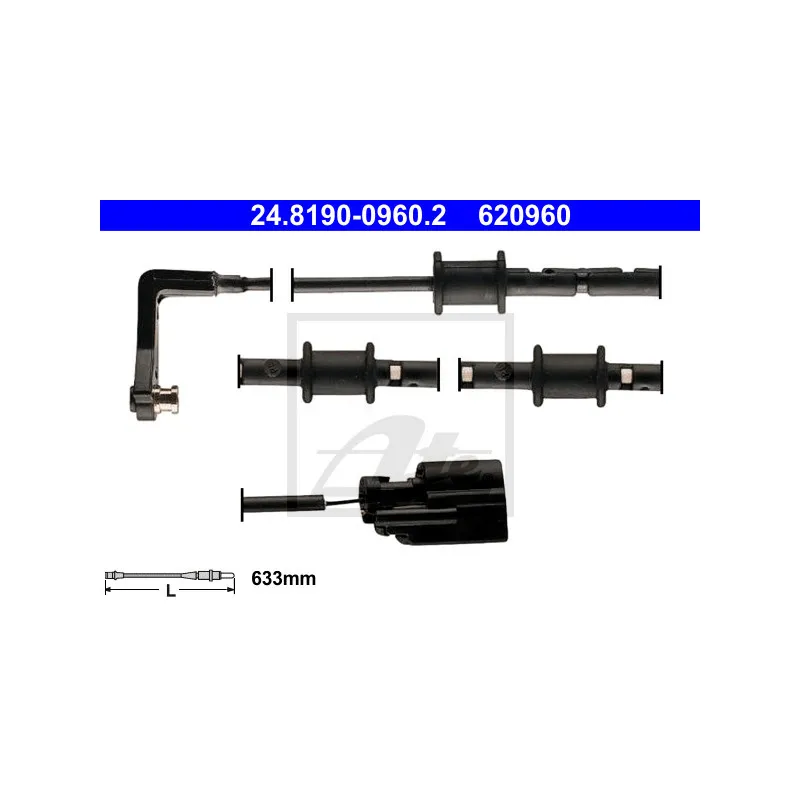Contact d'avertissement, usure des plaquettes de frein ATE 24.8190-0960.2