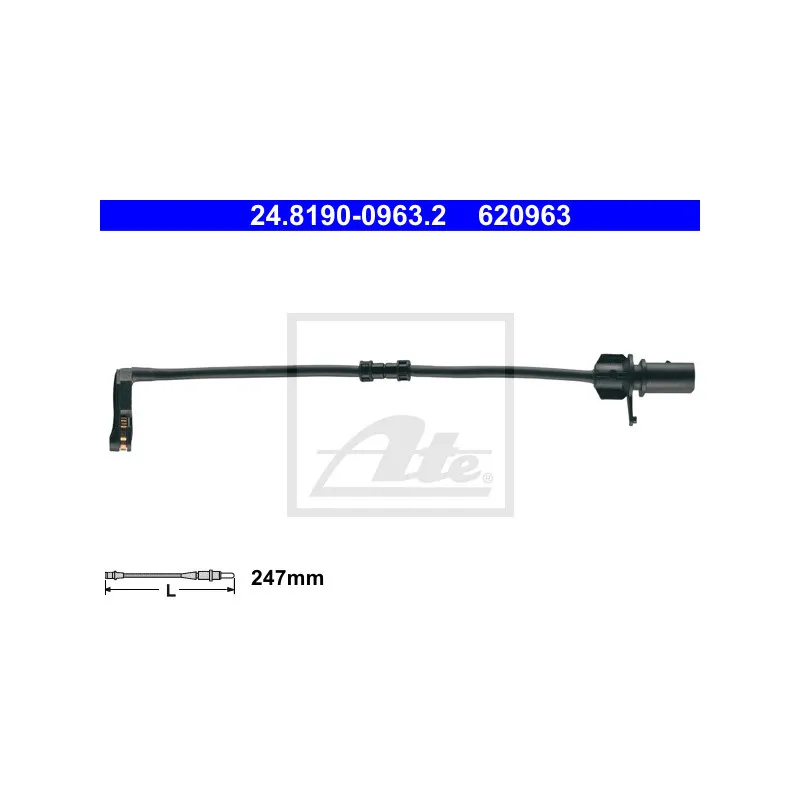 Contact d'avertissement, usure des plaquettes de frein ATE 24.8190-0963.2