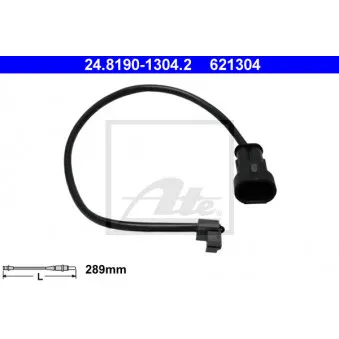 Contact d'avertissement, usure des plaquettes de frein ATE 24.8190-1304.2