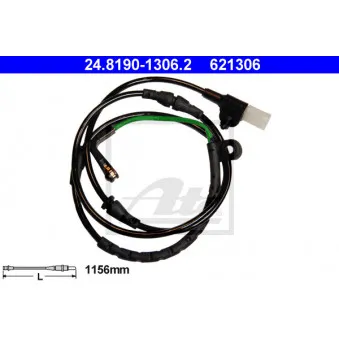 Contact d'avertissement, usure des plaquettes de frein ATE 24.8190-1306.2