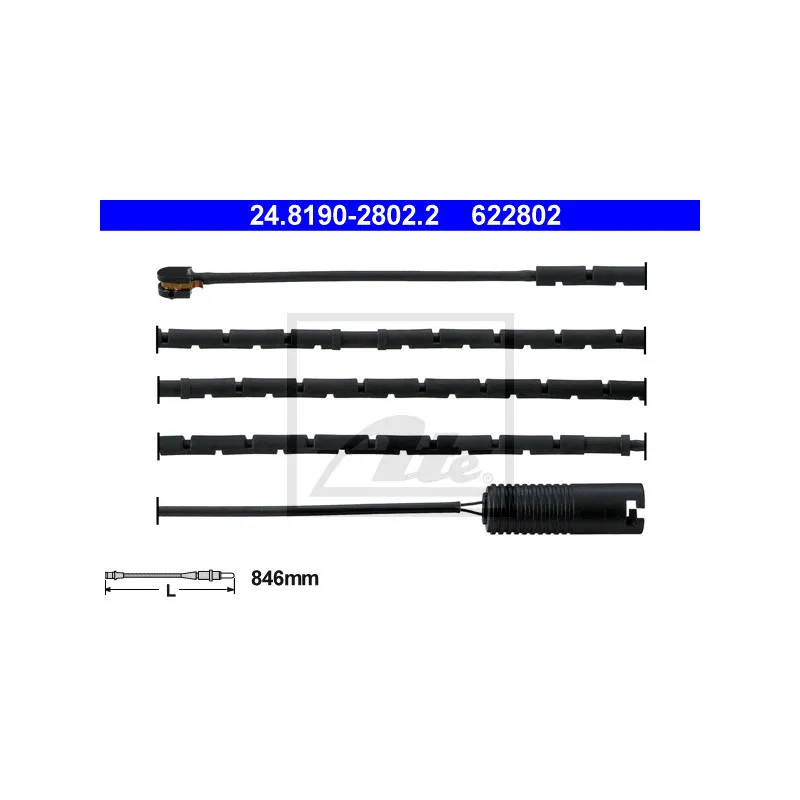 Contact d'avertissement, usure des plaquettes de frein ATE 24.8190-2802.2