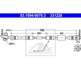 Flexible de frein ATE 83.1094-0070.3
