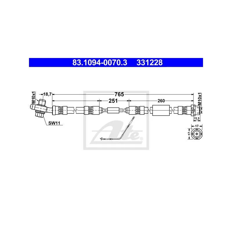 Flexible de frein ATE 83.1094-0070.3