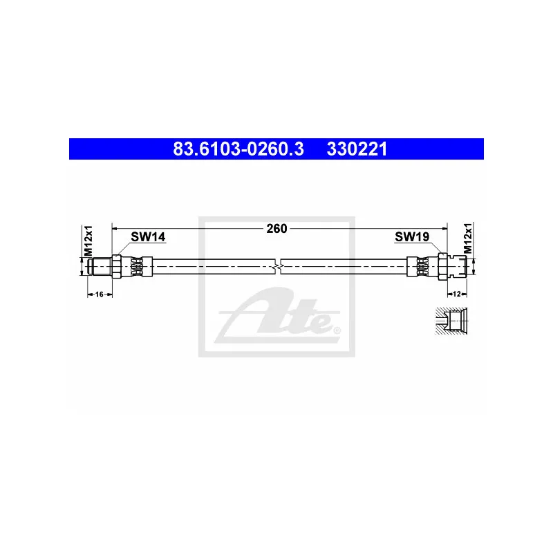 Flexible de frein ATE 83.6103-0260.3
