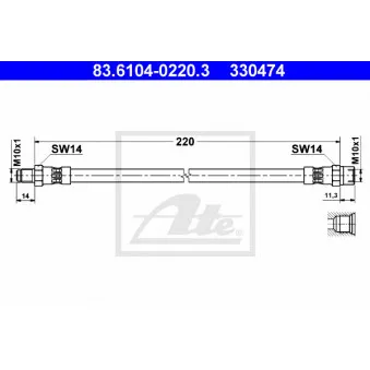 Flexible de frein ATE 83.6104-0220.3