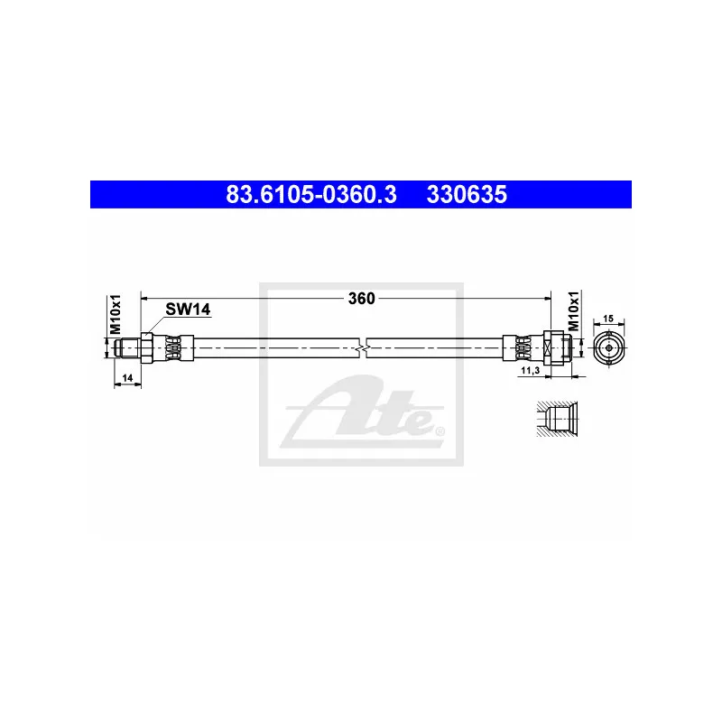 Flexible de frein ATE 83.6105-0360.3