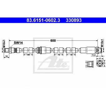 Flexible de frein ATE 83.6151-0602.3