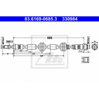 Flexible de frein ATE 83.6169-0685.3