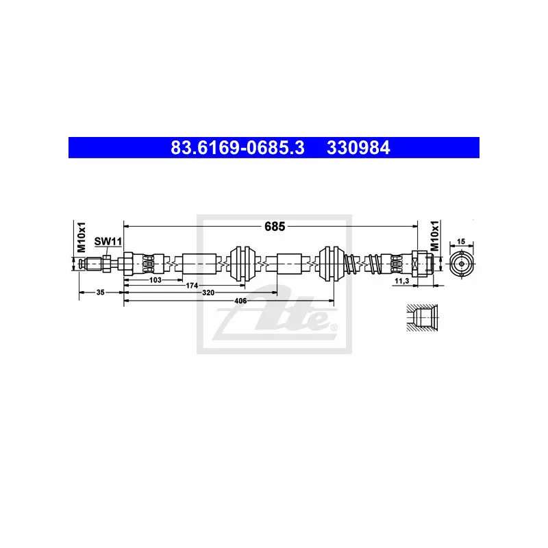 Flexible de frein ATE 83.6169-0685.3
