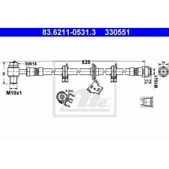 Flexible de frein ATE 83.6211-0531.3