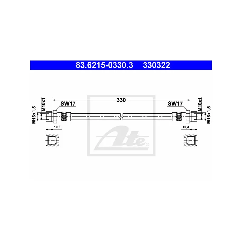 Flexible de frein ATE 83.6215-0330.3