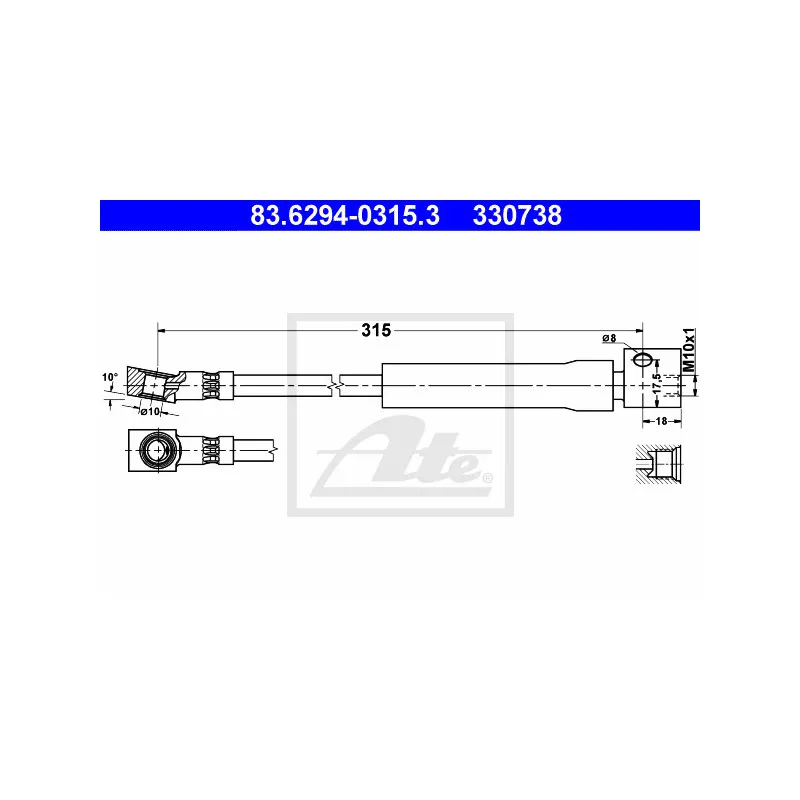 Flexible de frein ATE 83.6294-0315.3