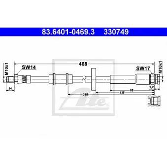 Flexible de frein ATE 83.6401-0469.3