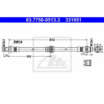 Flexible de frein ATE 83.7750-0513.3