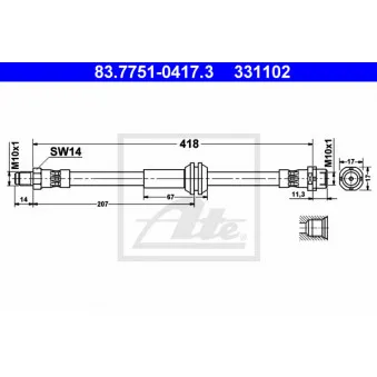 Flexible de frein ATE 83.7751-0417.3