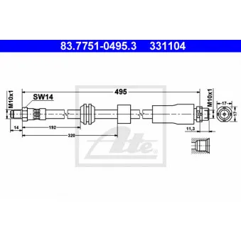 Flexible de frein ATE 83.7751-0495.3
