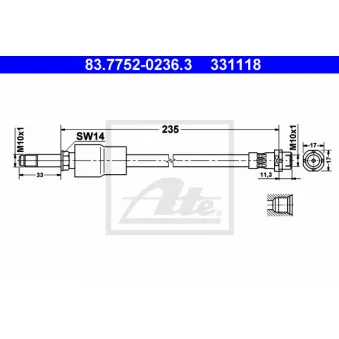 Flexible de frein ATE 83.7752-0236.3
