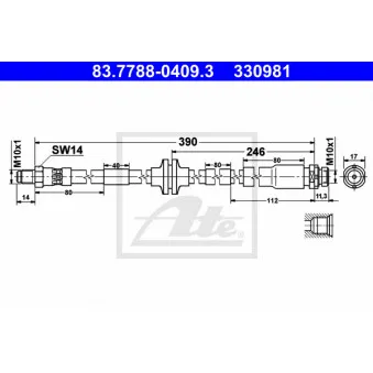 Flexible de frein ATE 83.7788-0409.3