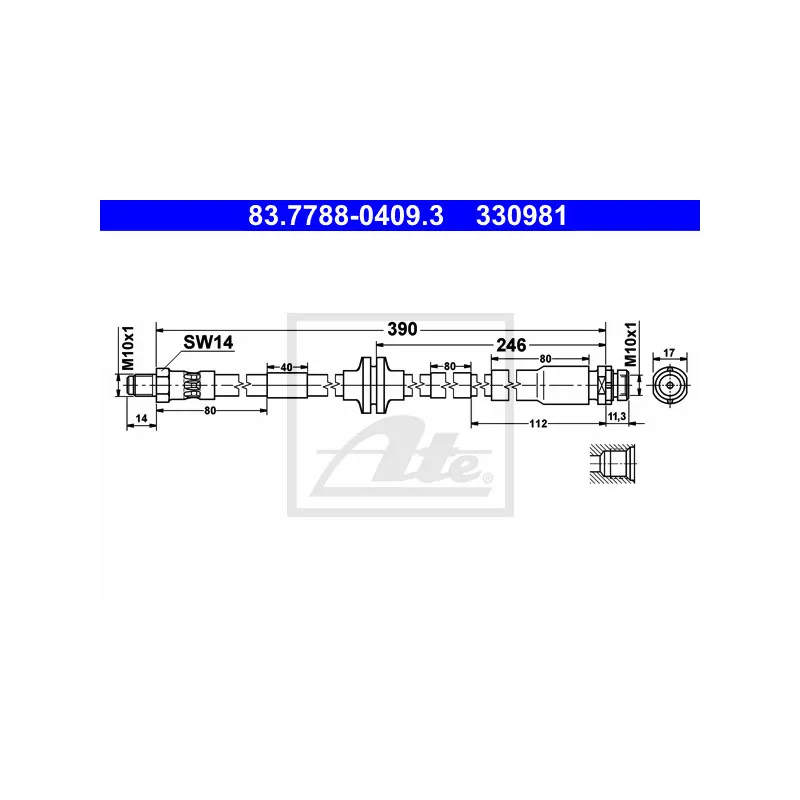 Flexible de frein ATE 83.7788-0409.3