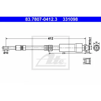 Flexible de frein ATE 83.7807-0412.3