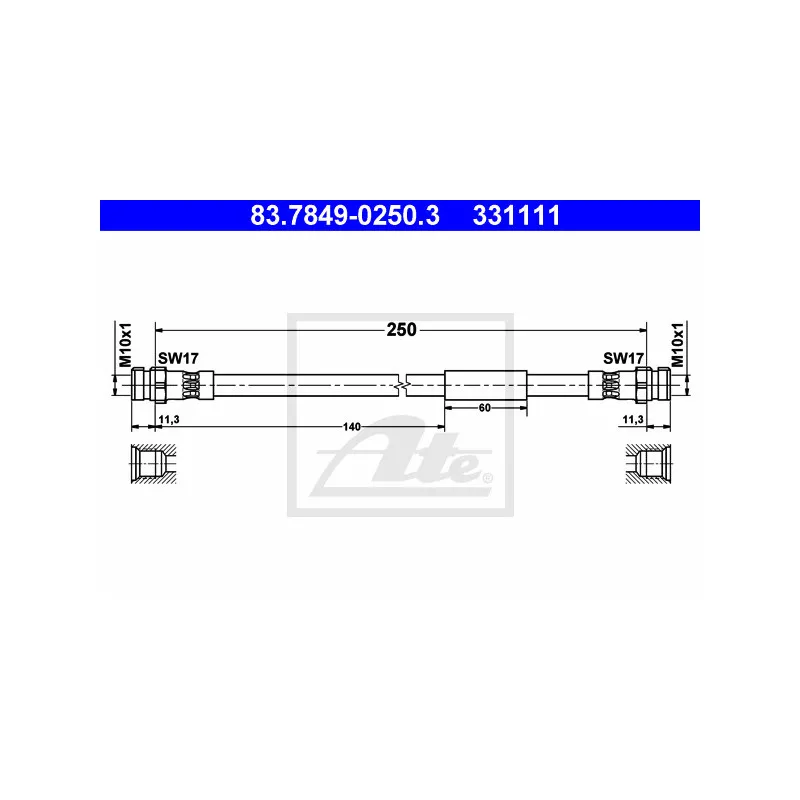 Flexible de frein ATE 83.7849-0250.3