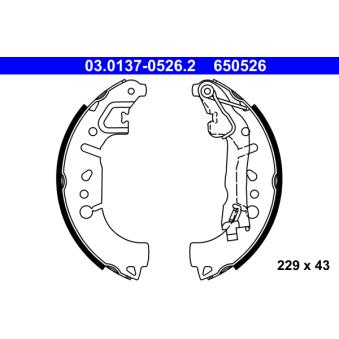 Jeu de mâchoires de frein ATE 03.0137-0526.2