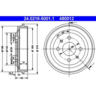 Tambour de frein ATE 24.0218-5001.1