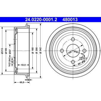 Tambour de frein ATE 24.0220-0001.2