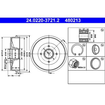 Tambour de frein ATE 24.0220-3721.2
