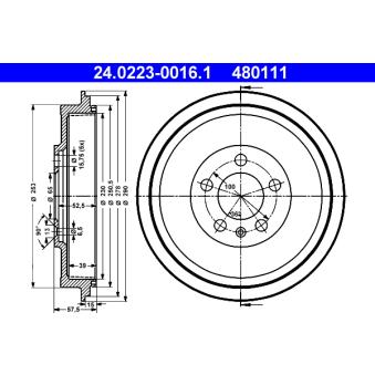 Tambour de frein ATE 24.0223-0016.1