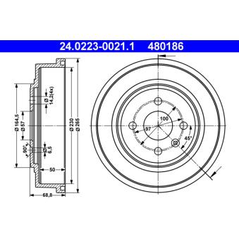 Tambour de frein ATE 24.0223-0021.1