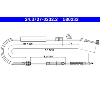 Tirette à câble, frein de stationnement ATE