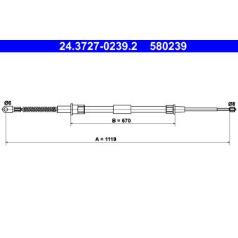 Tirette à câble, frein de stationnement ATE