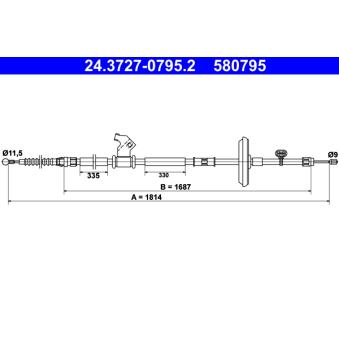 Tirette à câble, frein de stationnement ATE
