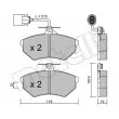 Jeu de 4 plaquettes de frein avant METELLI 22-0050-1 - Visuel 2