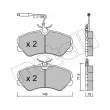 Jeu de 4 plaquettes de frein avant METELLI 22-0058-1 - Visuel 1