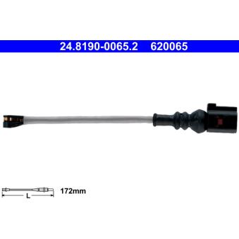 Contact d'avertissement, usure des plaquettes de frein ATE 24.8190-0065.2